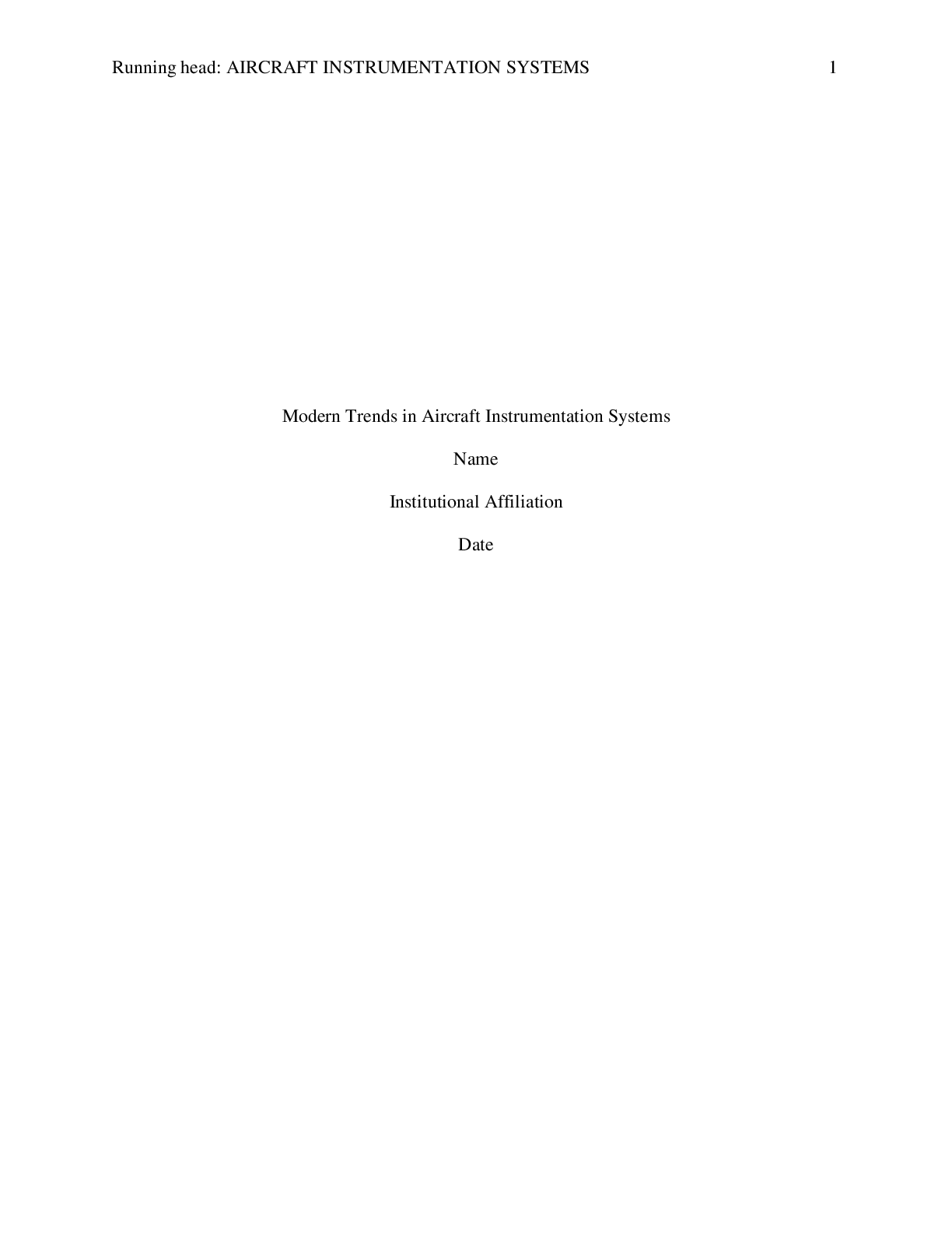 Preview image for Modern Trends in Aircraft Instrumentation Systems